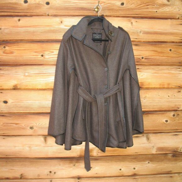 All Saints Wool Blend Military Cape Jacket Coat - Picture 1 of 11